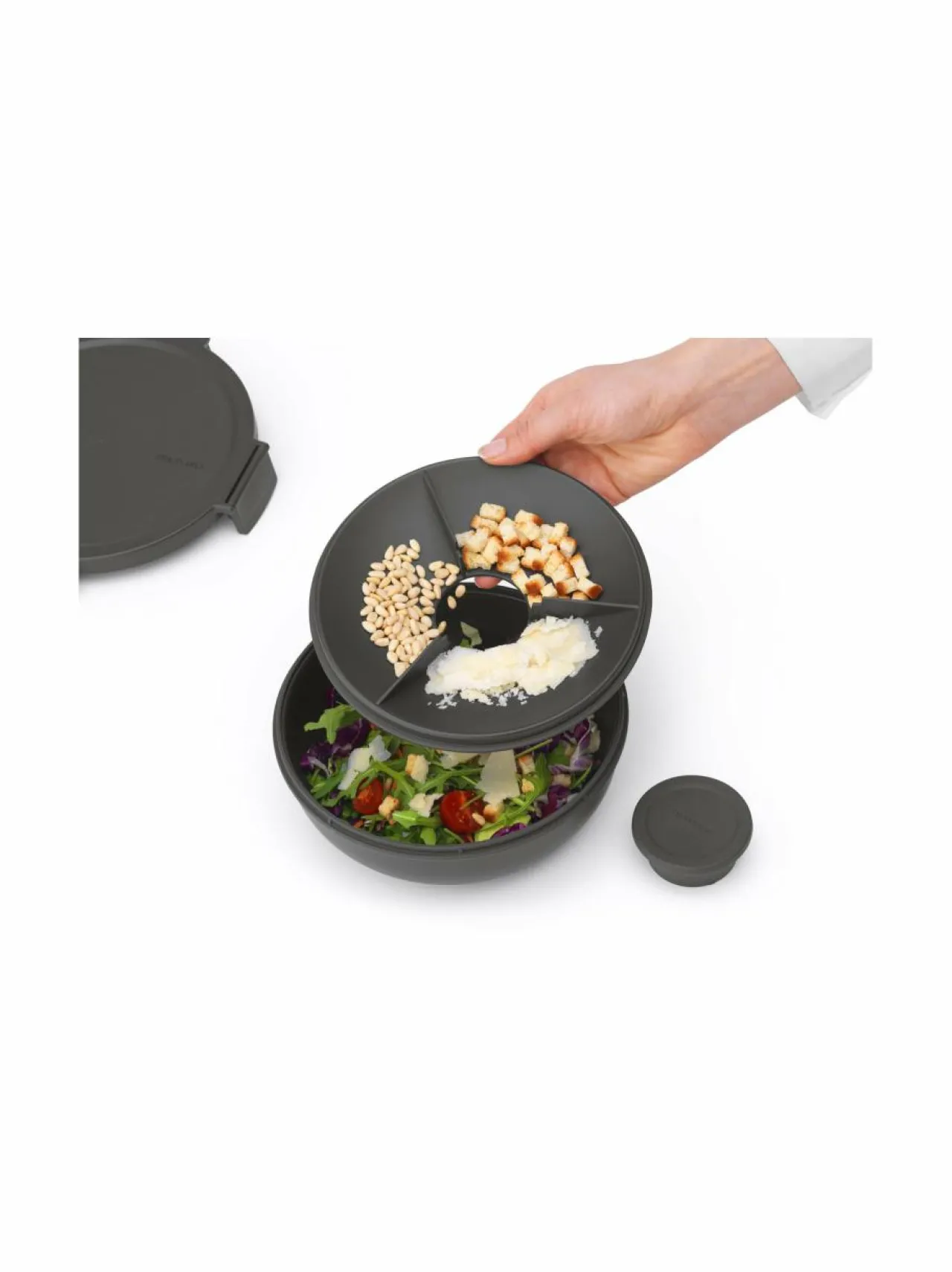 Grillit & Grillitarvikkeet<Brabantia Make & Take -salaattikulho 1,3 l DARK GREY