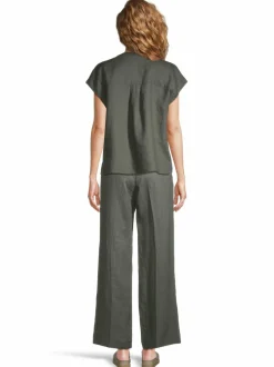 Housut<ESSENTIALS by Stockmann Marianne-housut KHAKI GREEN