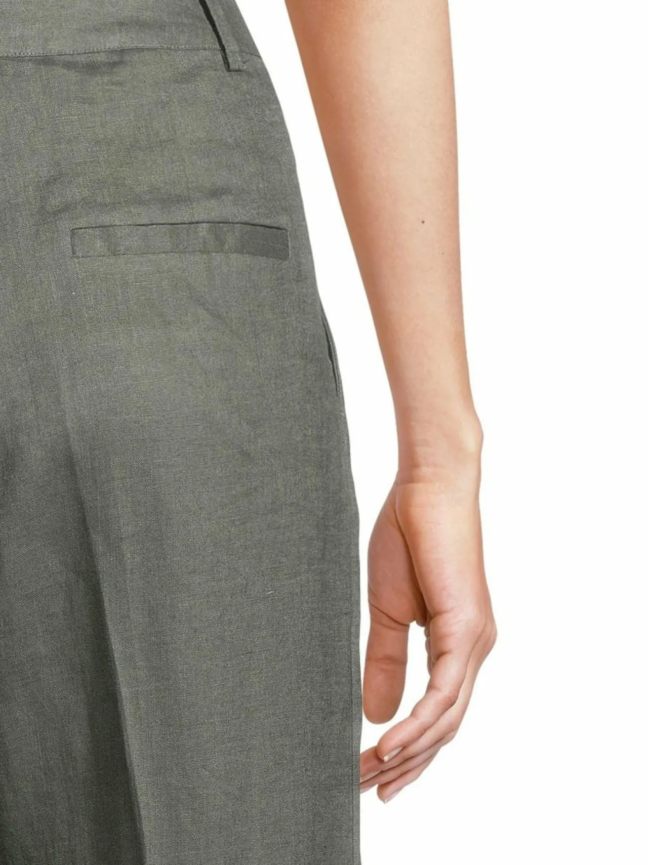 Housut<ESSENTIALS by Stockmann Marianne-housut KHAKI GREEN