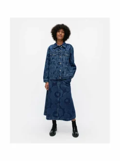 Takit<Marimekko Maridenim Murros Unikko -farkkutakki 550 MID INDIGO