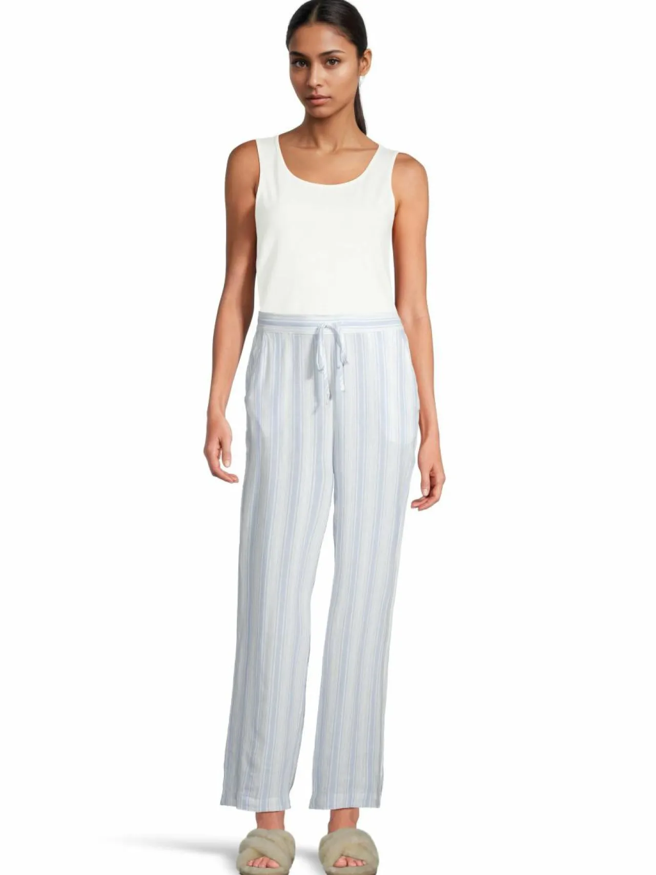 Yö- & Oloasut<A+more Marie-pyjamahousut OFFWHITE/BLUE