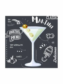 Keittiö- & Kattaustekstiilit<Paper+Design Martini-servetit 24 cm, 20 kpl BLACK