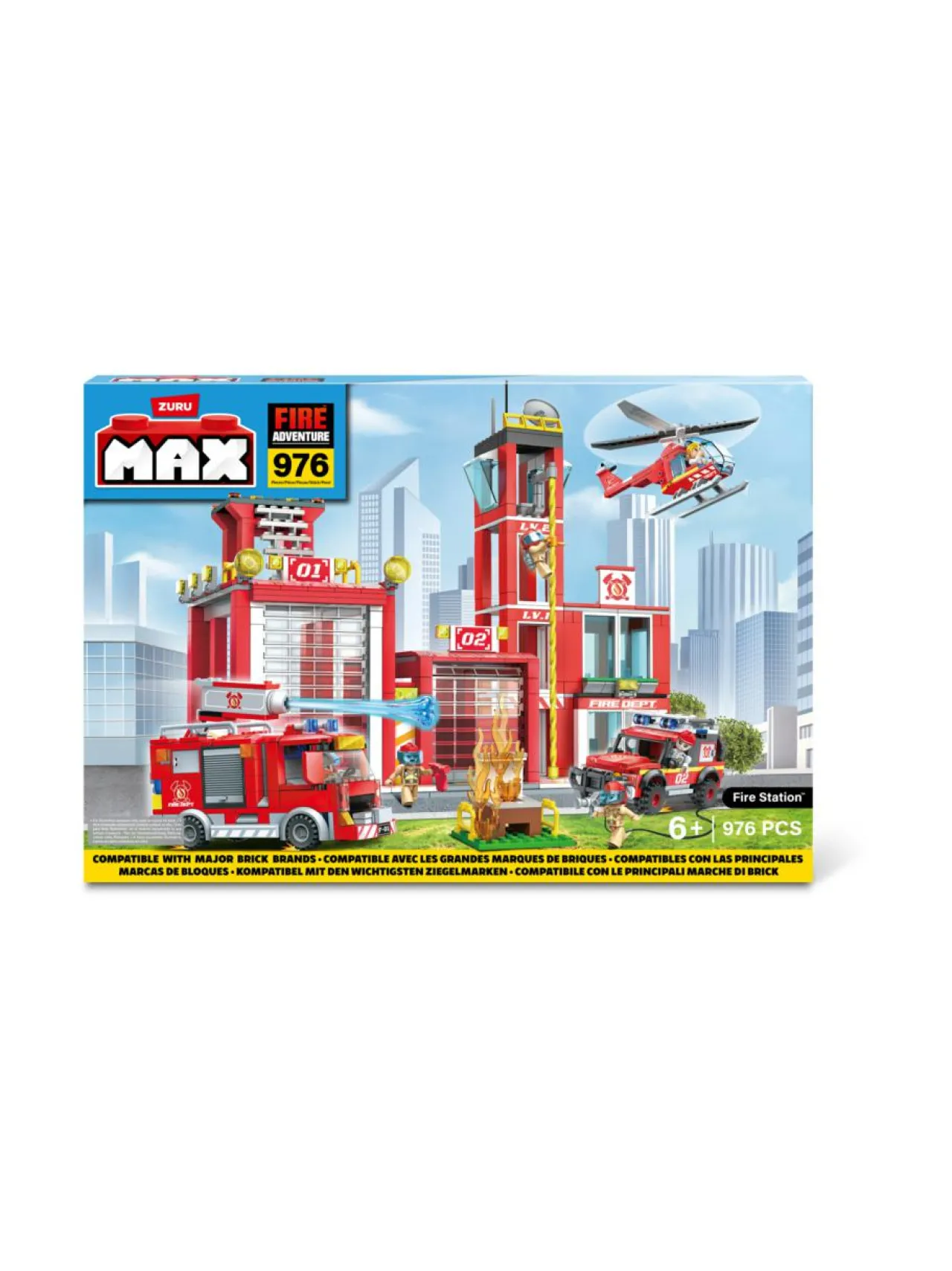 MAX CITY Rakennussetti Paloasema, 976 osaa^ Rakennussarjat