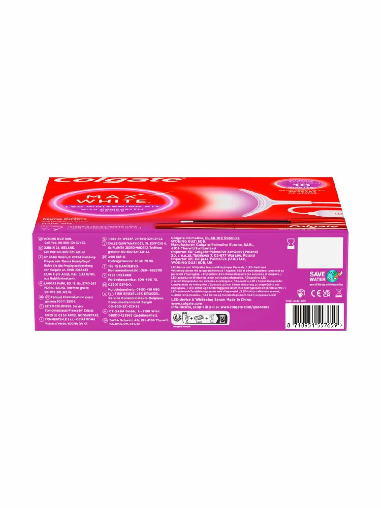 Erikoistuotteet<Colgate Max White Ultimate ComfortFit LED -valkaisulaite