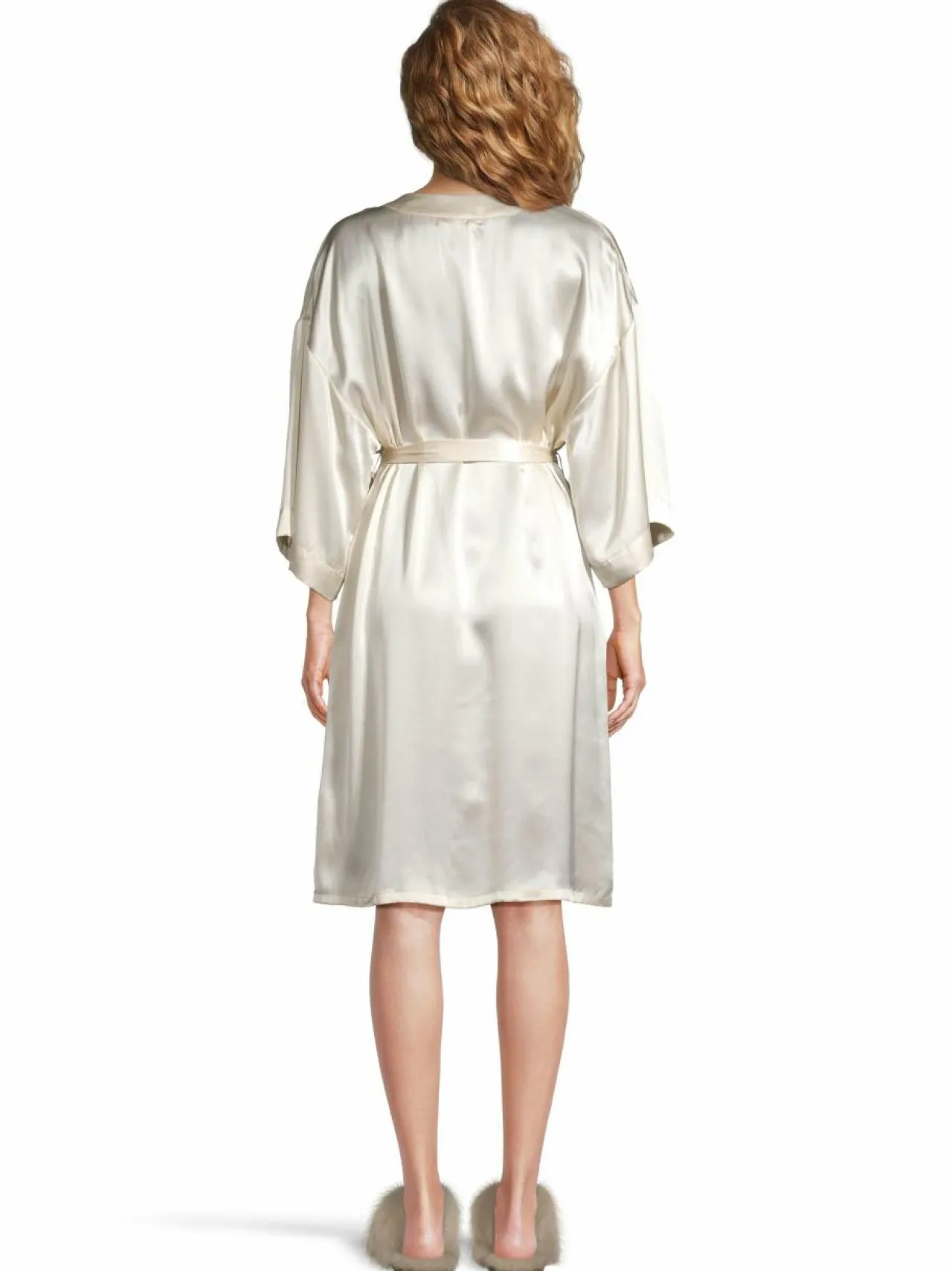 Yö- & Oloasut<Stockmann Silk Maya-silkkiaamutakki CHAMPAIGNE BEIGE
