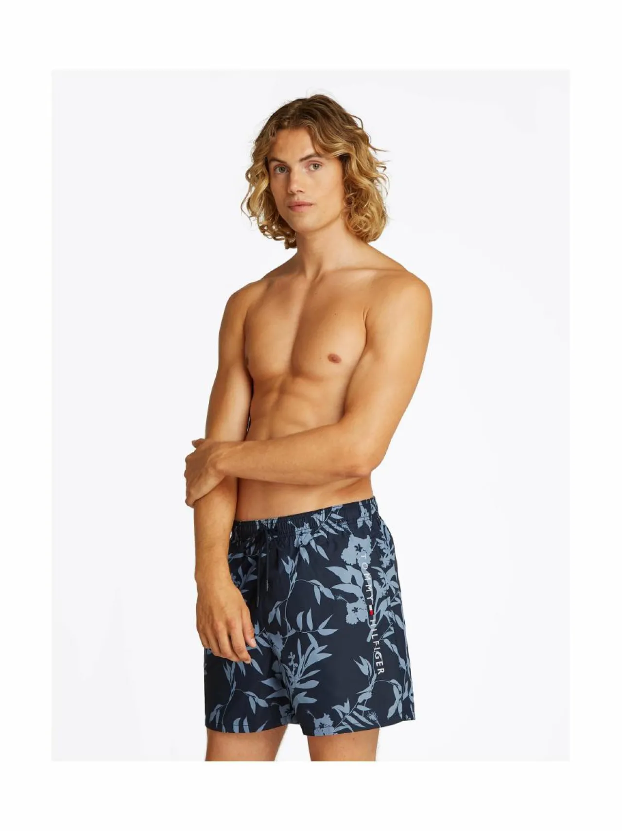 Uimahousut<Tommy Hilfiger Medium Drawstring Print -uimashortsit 0G0 FLORAL TROPIC AOP DESERT SKY