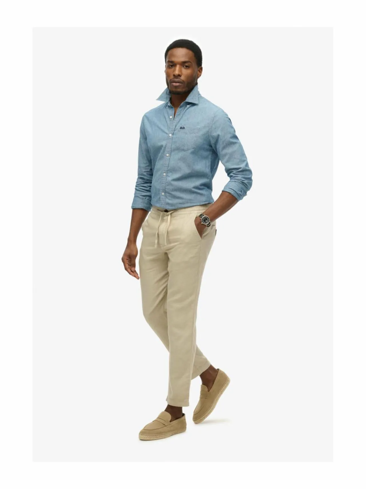 Superdry Merchant Linen -pellavahousut^ Housut