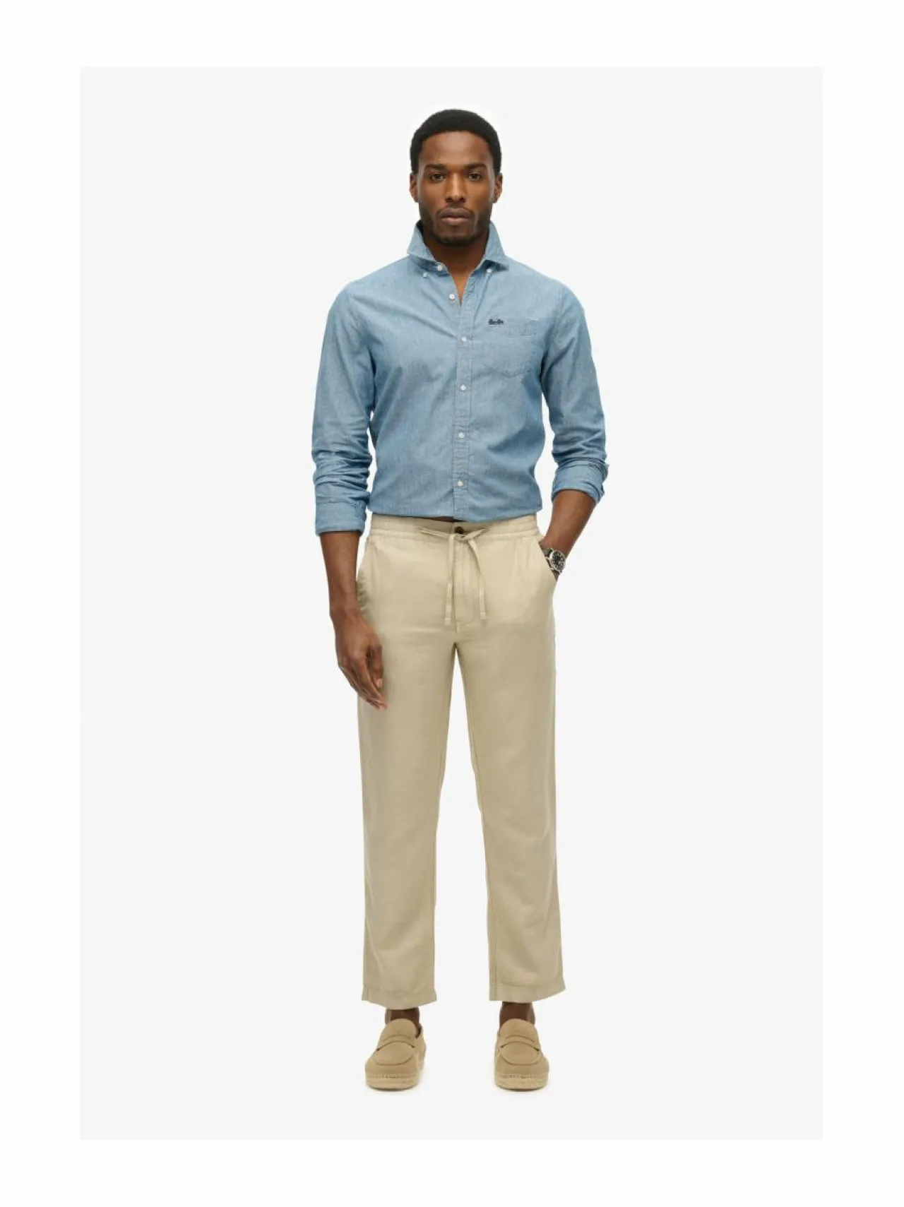 Superdry Merchant Linen -pellavahousut^ Housut