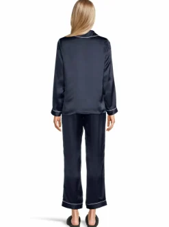 Yö- & Oloasut<Stockmann Silk Mercia-silkkipyjamasetti, lahjapakkauksessa NAVY