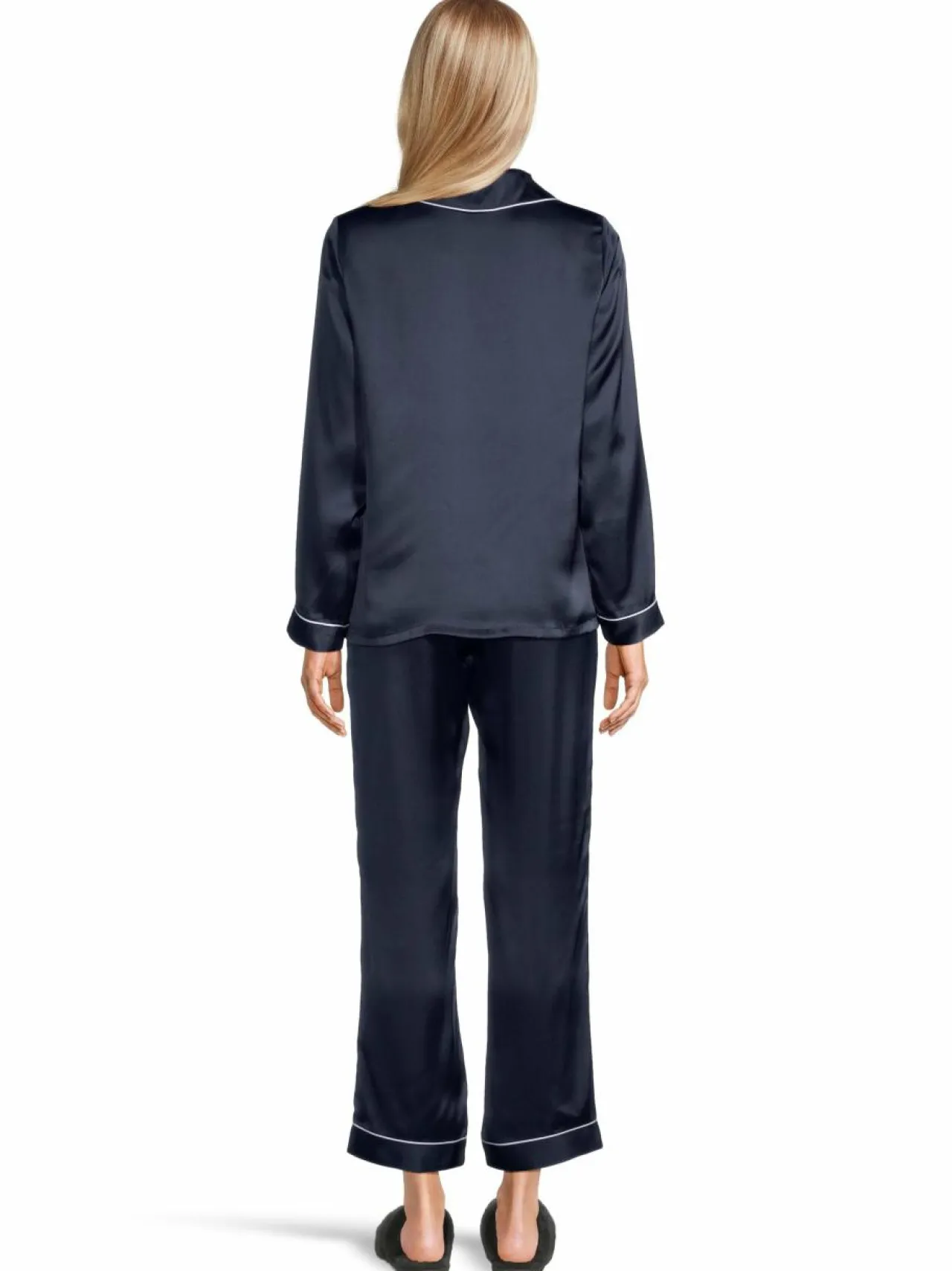 Yö- & Oloasut<Stockmann Silk Mercia-silkkipyjamasetti, lahjapakkauksessa NAVY
