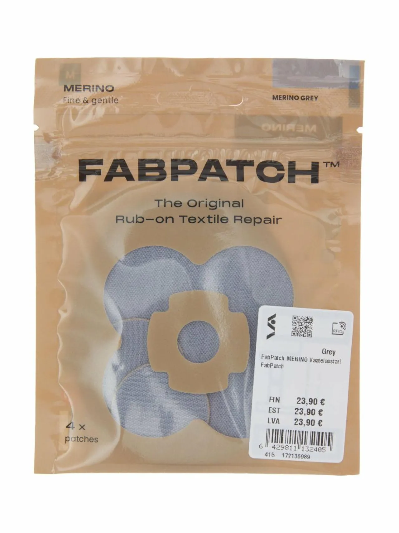 Vaatelaastari FabPatch Merino-tekstiilin korjauslaastari^ Muut Asusteet
