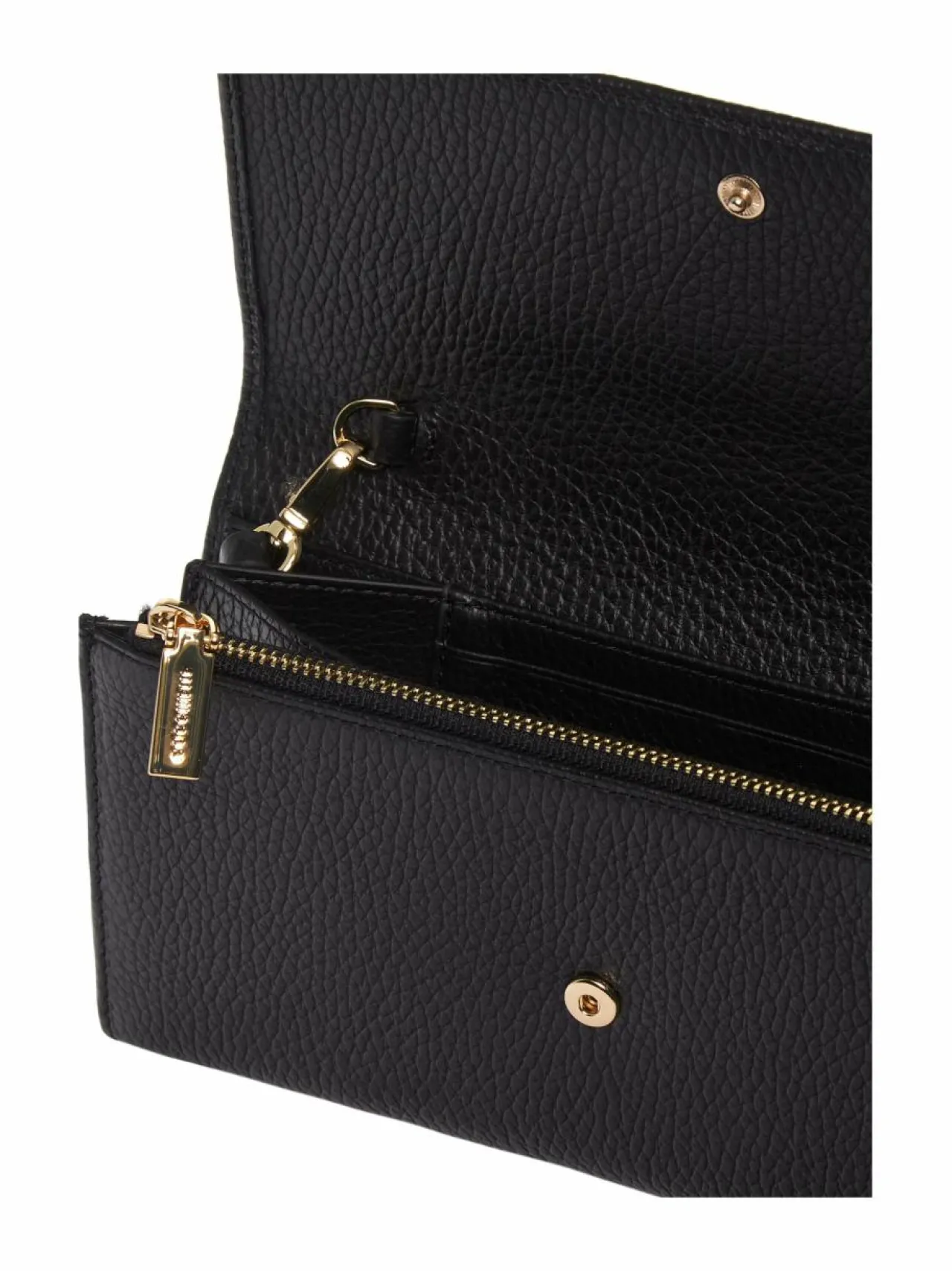 Lompakot & Kotelot<Coccinelle Metallic Soft Wallet With Strap -lompakkolaukku 001 NOIR
