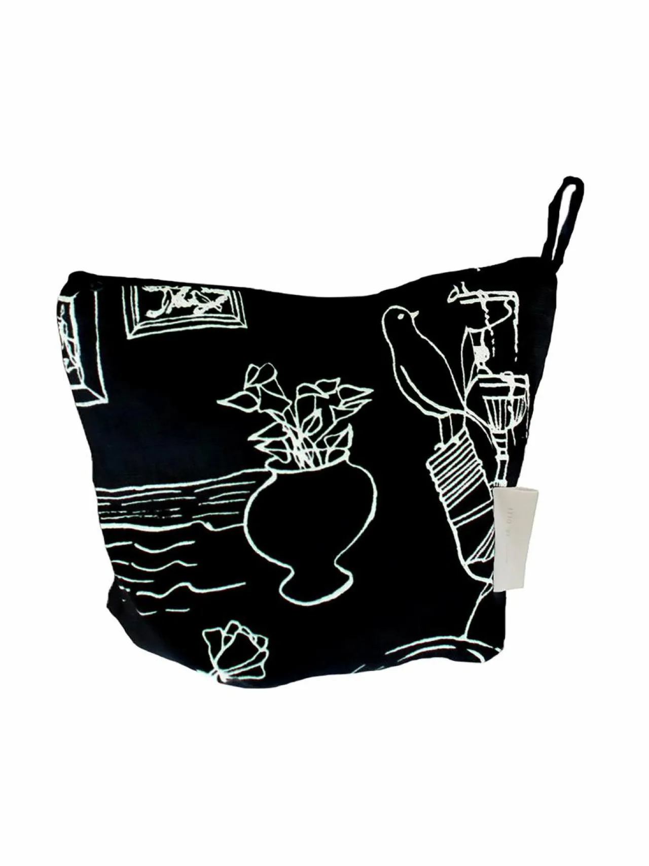 Toiletti- & Meikkilaukut<Saana ja Olli Mielenmaisemia-kosmetiikkalaukku BLACK FABRIC/WHITE PRINT