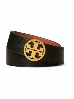 Vyöt<Tory Burch Miller- käännettävä nahkavyö BLACK / CLASSIC CUOIO / GOLD