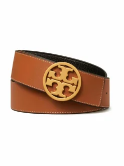 Vyöt<Tory Burch Miller- käännettävä nahkavyö BLACK / CLASSIC CUOIO / GOLD