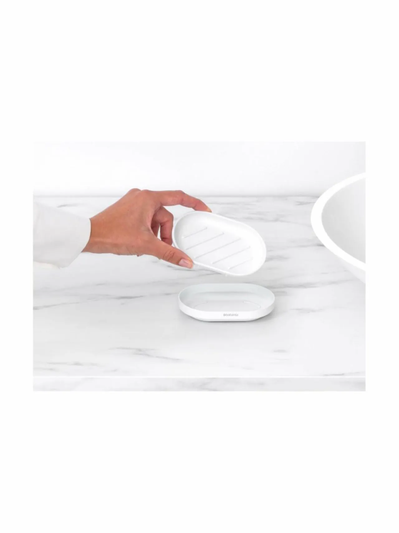 Kylpyhuonetarvikkeet<Brabantia MindSet-saippuaalusta MINERAL FRESH WHITE