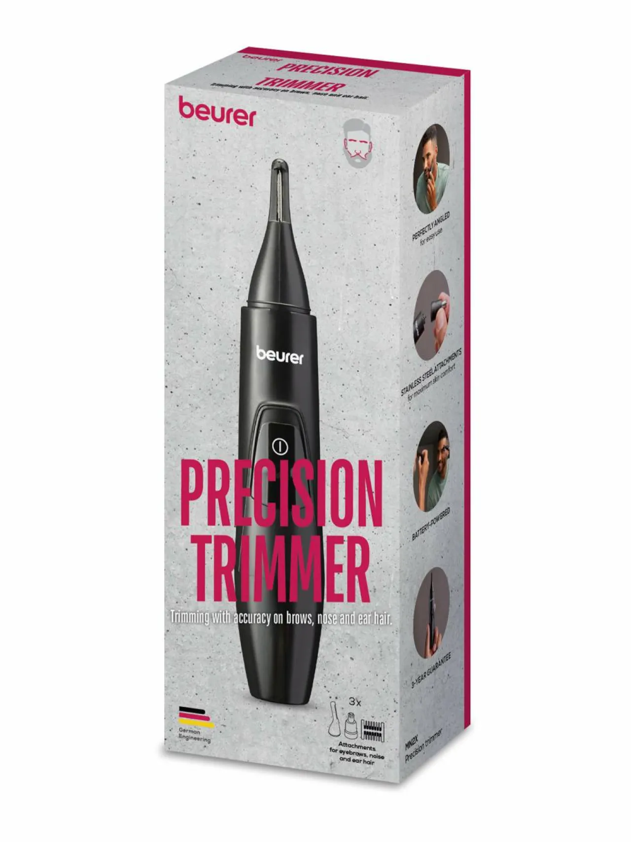 Ihokarvanpoisto<Beurer MN2X Precision Trimmer -trimmeri BLACK