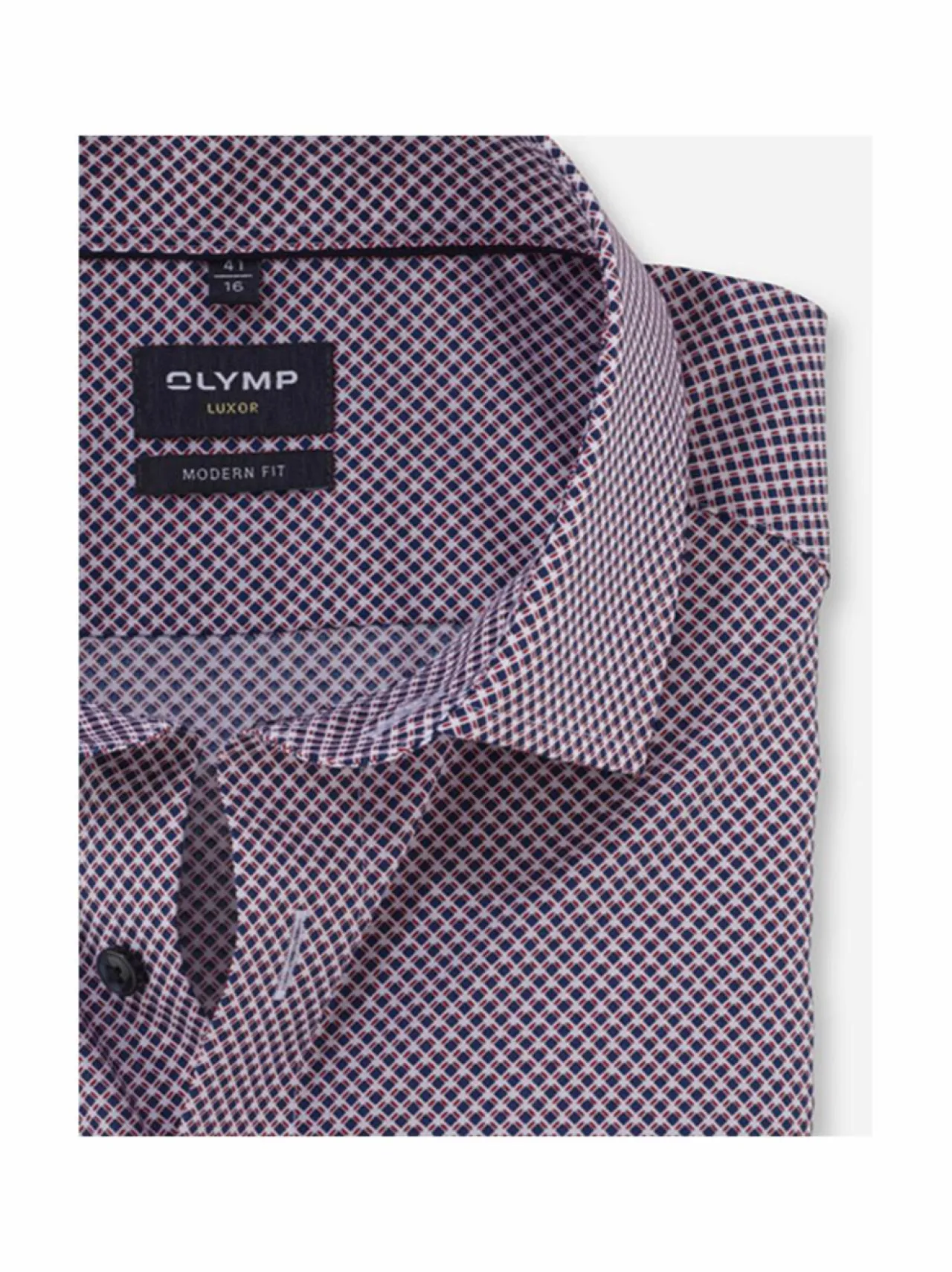 Paidat<Olymp Modern Fit Cotton -printtikuvioitu kauluspaita 35 ROT
