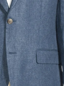Bleiserit<Turo Modern Fit Linen Mix Bilbao -bleiseri 66 BLUE