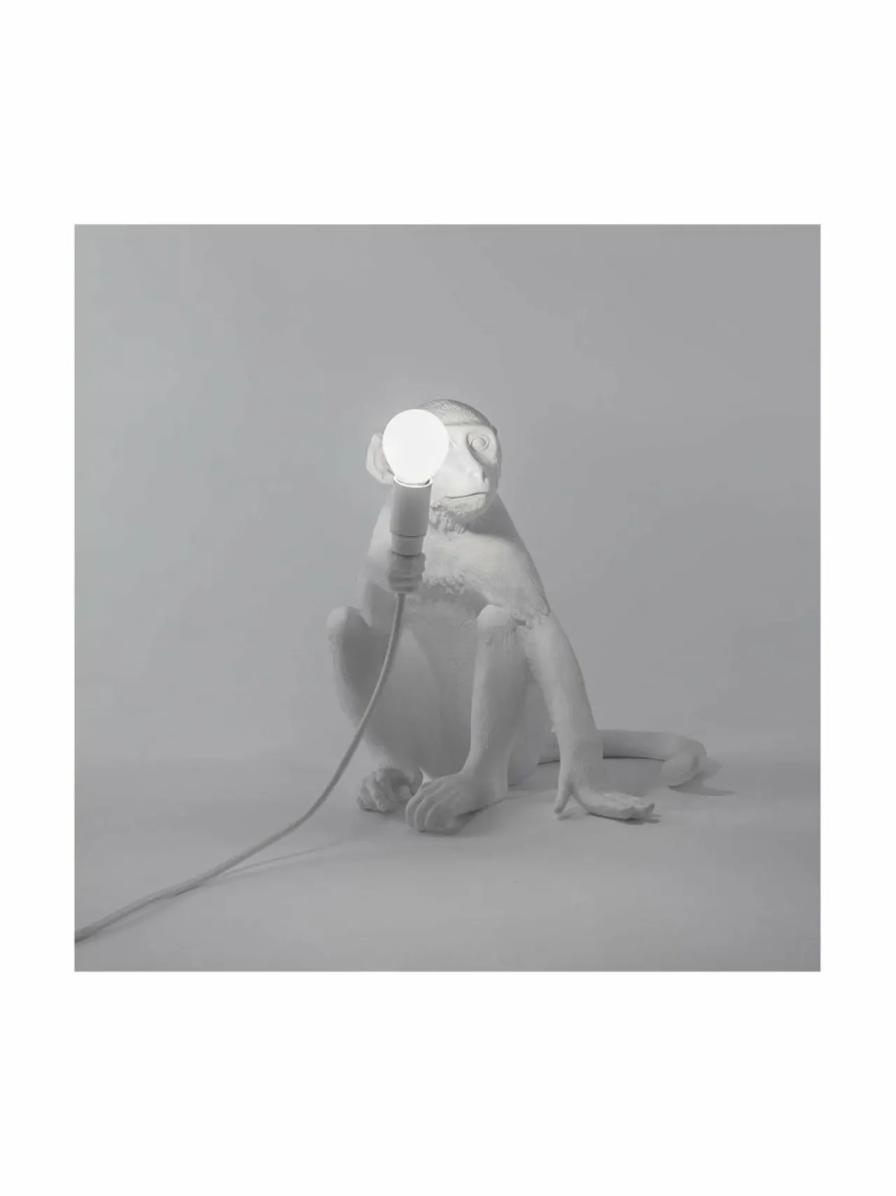Pöytävalaisimet<Seletti Monkey Lamp Sitting -pöytävalaisin, 32 x 34 x 30 cm VALKOINEN