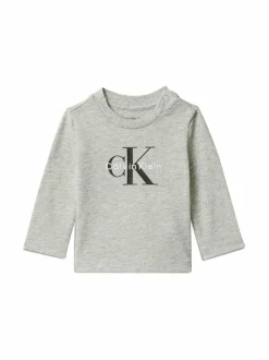 Pitkähihaiset Trikoopaidat|Pitkähihaiset Trikoopaidat<Calvin Klein Kids Monogram-trikoopaita P41 GREY HEATHER