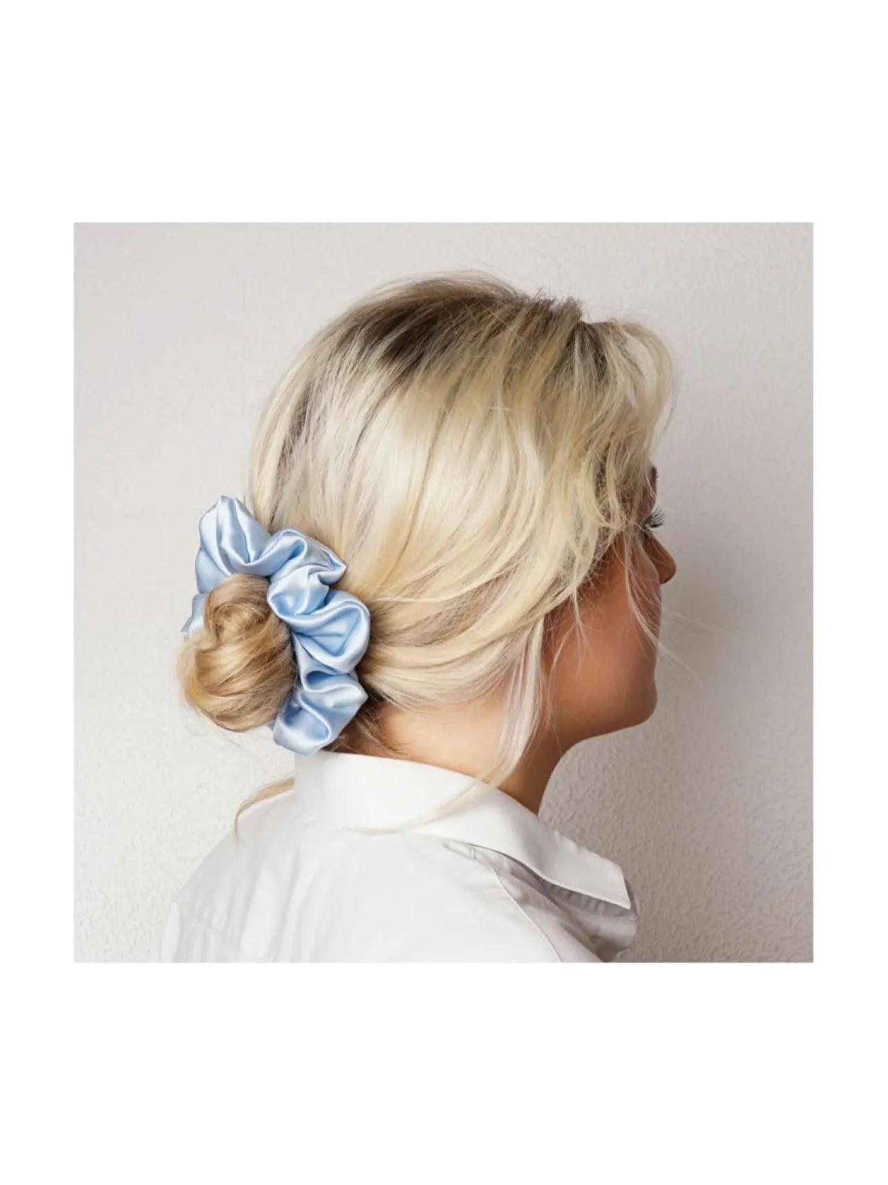 Upcycle with Jing Mulberry Silk Scrunchie -hiusdonitsi - vaaleansininen^ Hiustarvikkeet