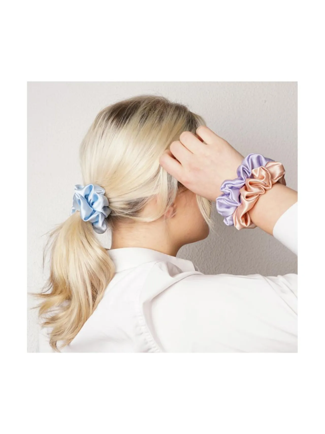 Upcycle with Jing Mulberry Silk Scrunchie -hiusdonitsi - vaaleansininen^ Hiustarvikkeet