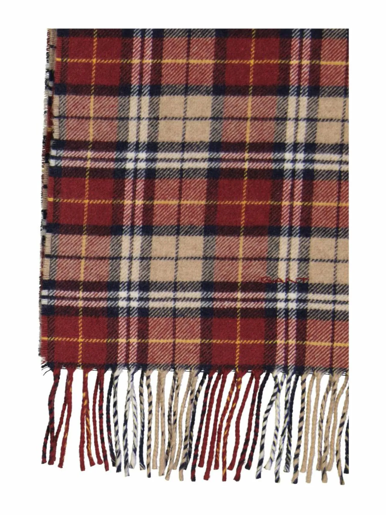 Huivit & Kaulaliinat<GANT Multi Check -villahuivi 604 PLUMPED RED