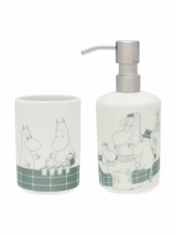 Moomin Arabia Muumi Kylpyhetki - saippuapumppu ja hammasharjateline^ Koriste-Esineet