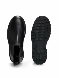 Nilkkurit<BOSS Nebular Chelsea -nahkasaappaat 001 BLACK