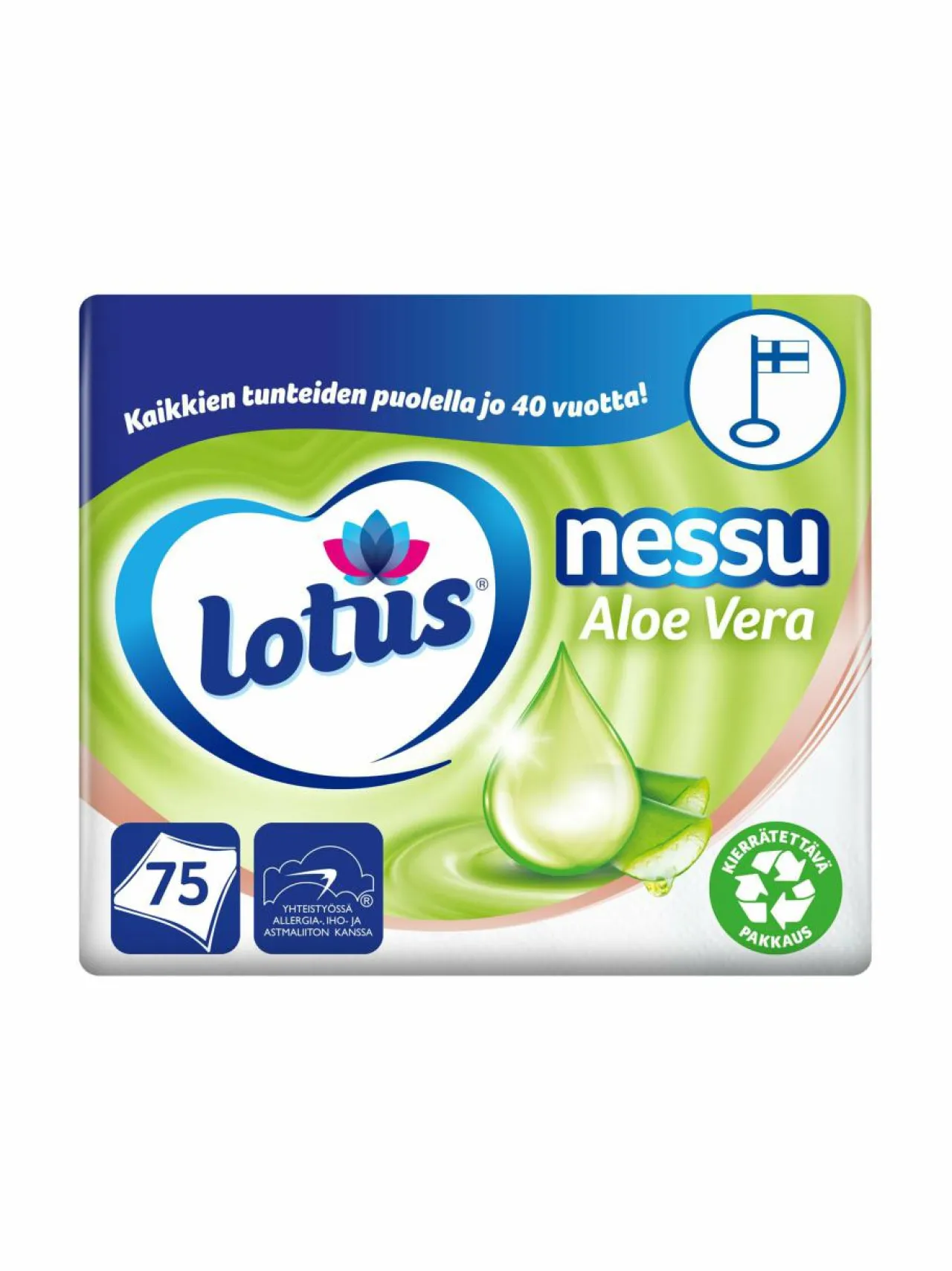 Hygieniatuotteet<LOTUS Nessu Aloe Vera -nenäliina 75 kpl