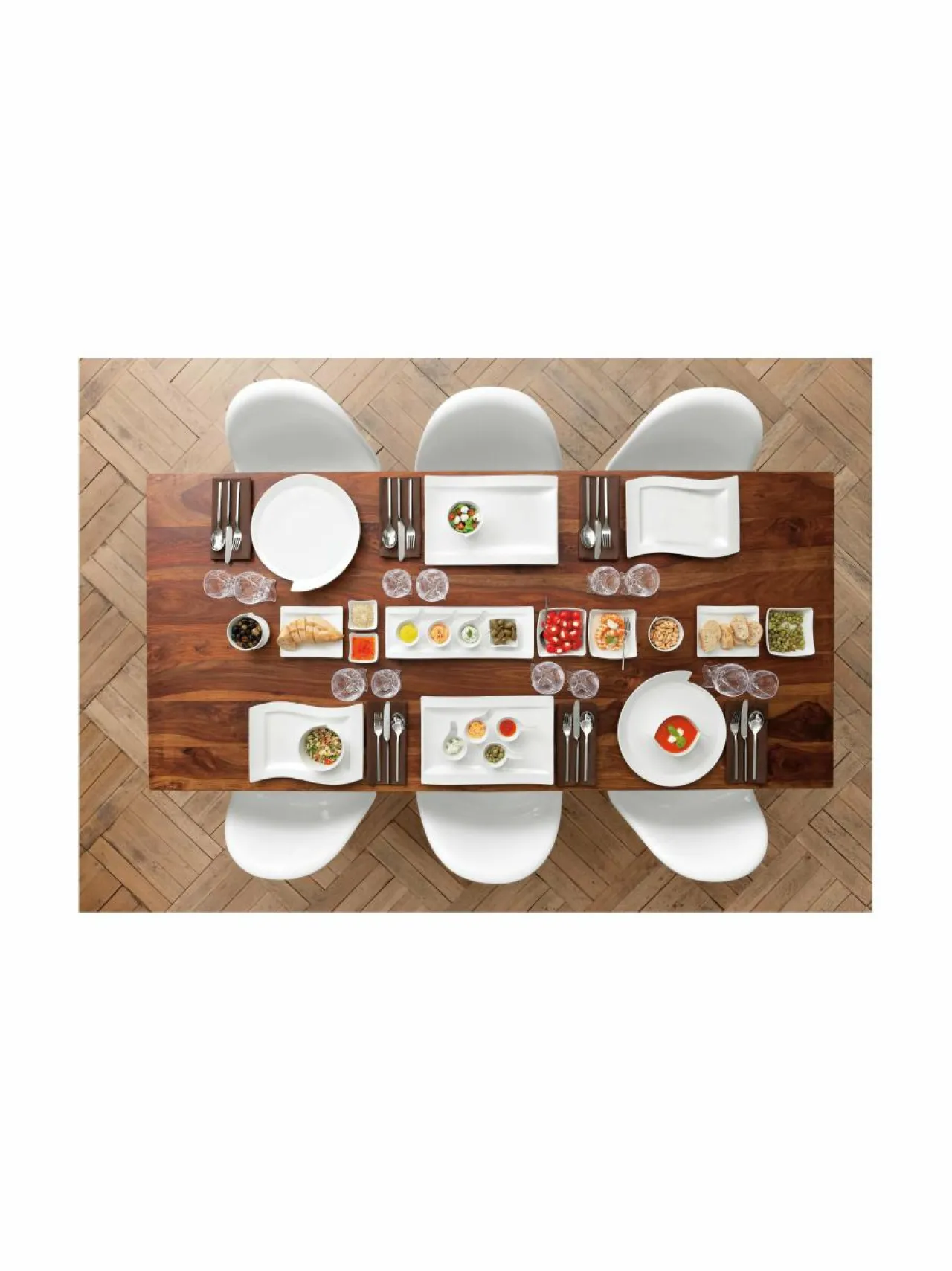 Tarjoiluastiat<Villeroy & Boch New Wave Antipasti -lautanen 42 x 15 cm VALKOINEN