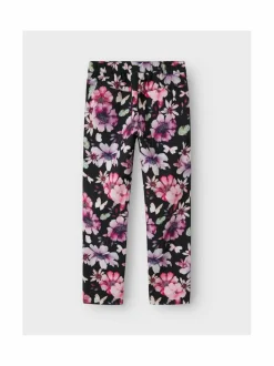 Housut & Jumpsuitit|Housut<Name It NkfAlfa Softshell -housut BLACK AOP:BIG FLOWER