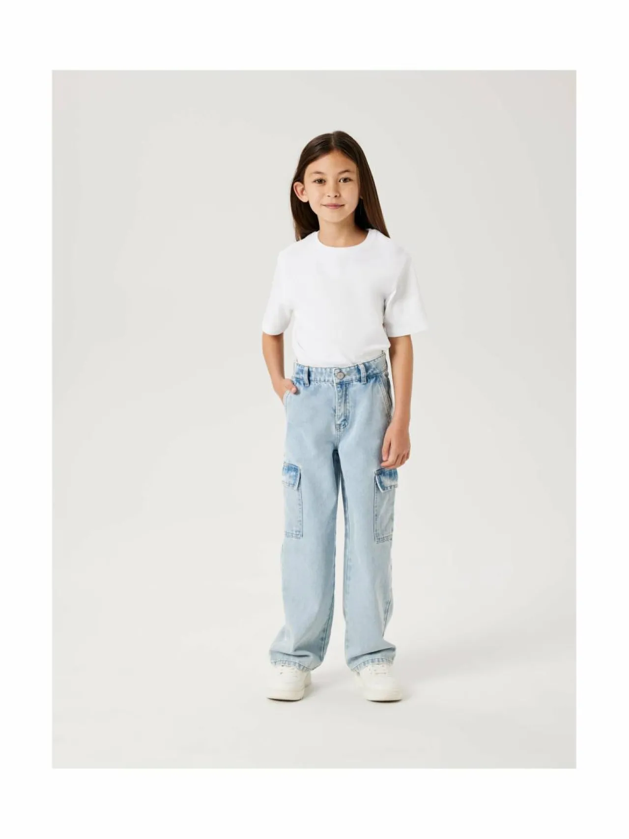 Farkut|Farkut<Name It NkfRose Wide Cargo -farkut LIGHT BLUE BLEACHED DENIM