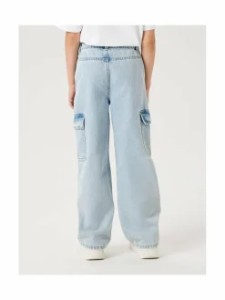 Farkut|Farkut<Name It NkfRose Wide Cargo -farkut LIGHT BLUE BLEACHED DENIM