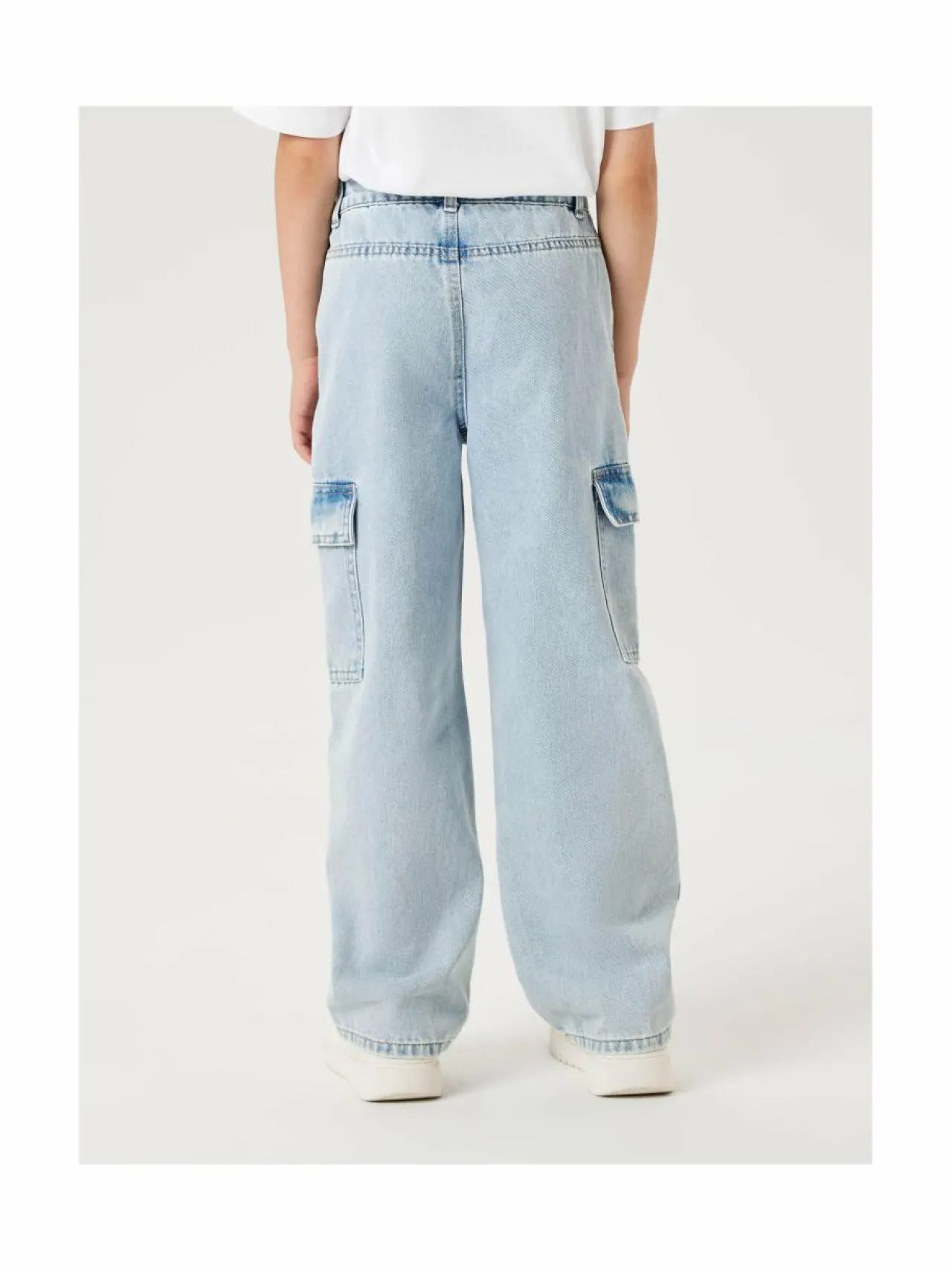 Farkut|Farkut<Name It NkfRose Wide Cargo -farkut LIGHT BLUE BLEACHED DENIM