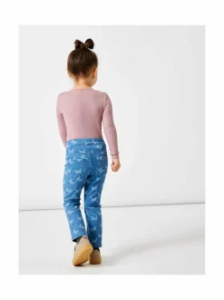 Collegehousut & Leggingsit|Collegehousut & Leggingsit<Name It NmfSalli Slim -farkkuleggingsit MEDIUM BLUE DENIM AOP:BUTTERFLY