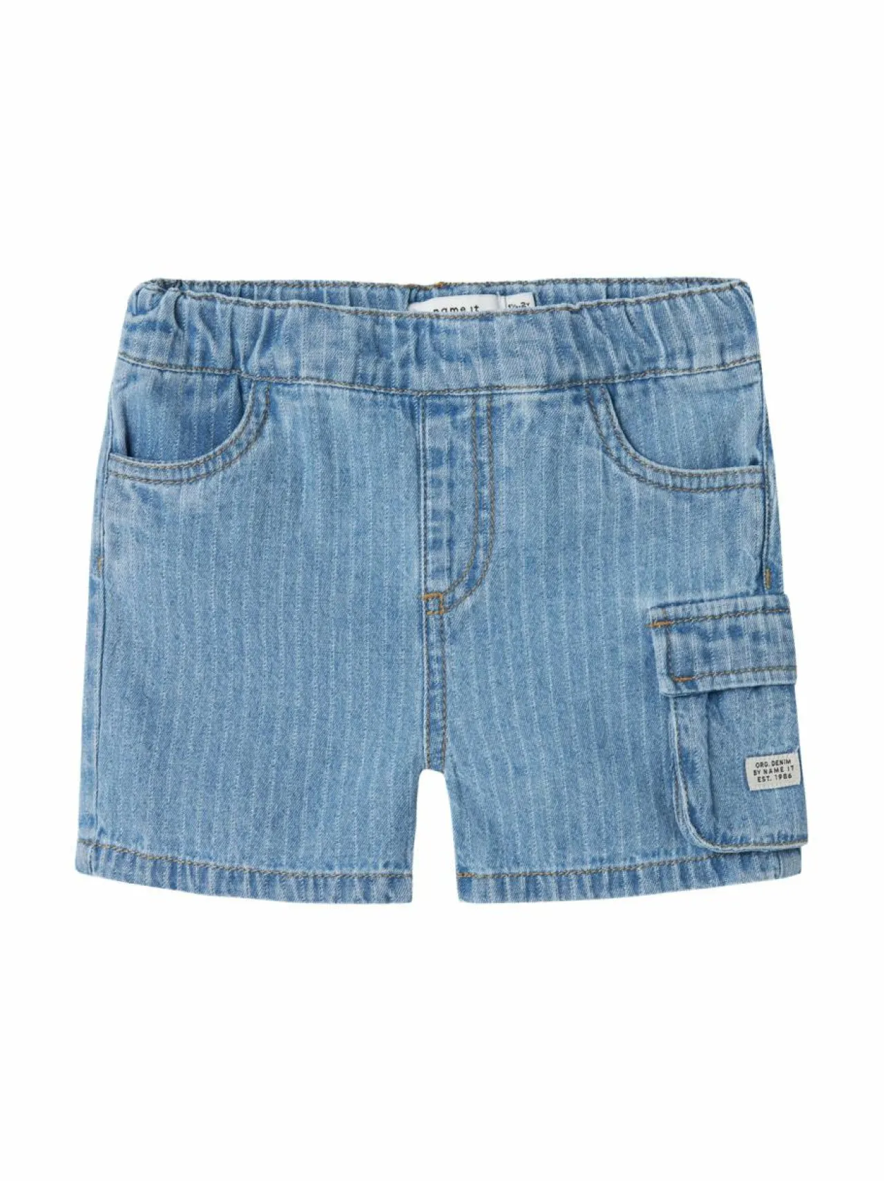Shortsit<Name It NmmRyan-farkkushortsit LIGHT BLUE DENIM STRIPES:STRIPES