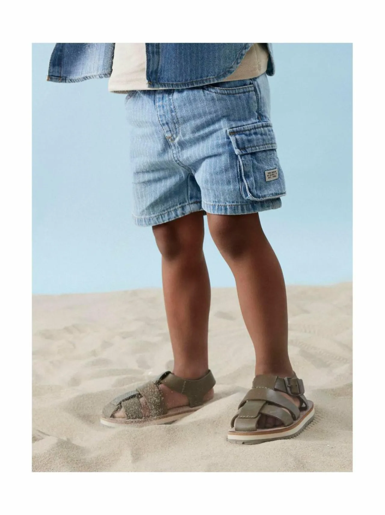 Shortsit<Name It NmmRyan-farkkushortsit LIGHT BLUE DENIM STRIPES:STRIPES