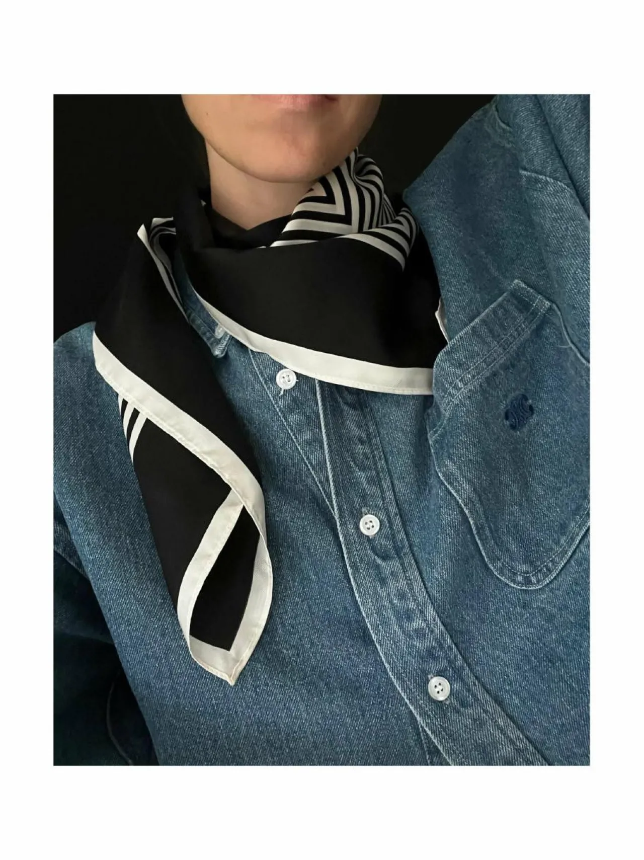 Huivit & Kaulaliinat<lescarf No. 2 -silkkihuivi BLACK & CREAM