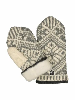 Käsineet<Hestra Nordic Wool -lapaset 350020 GREY / OFFWHITE