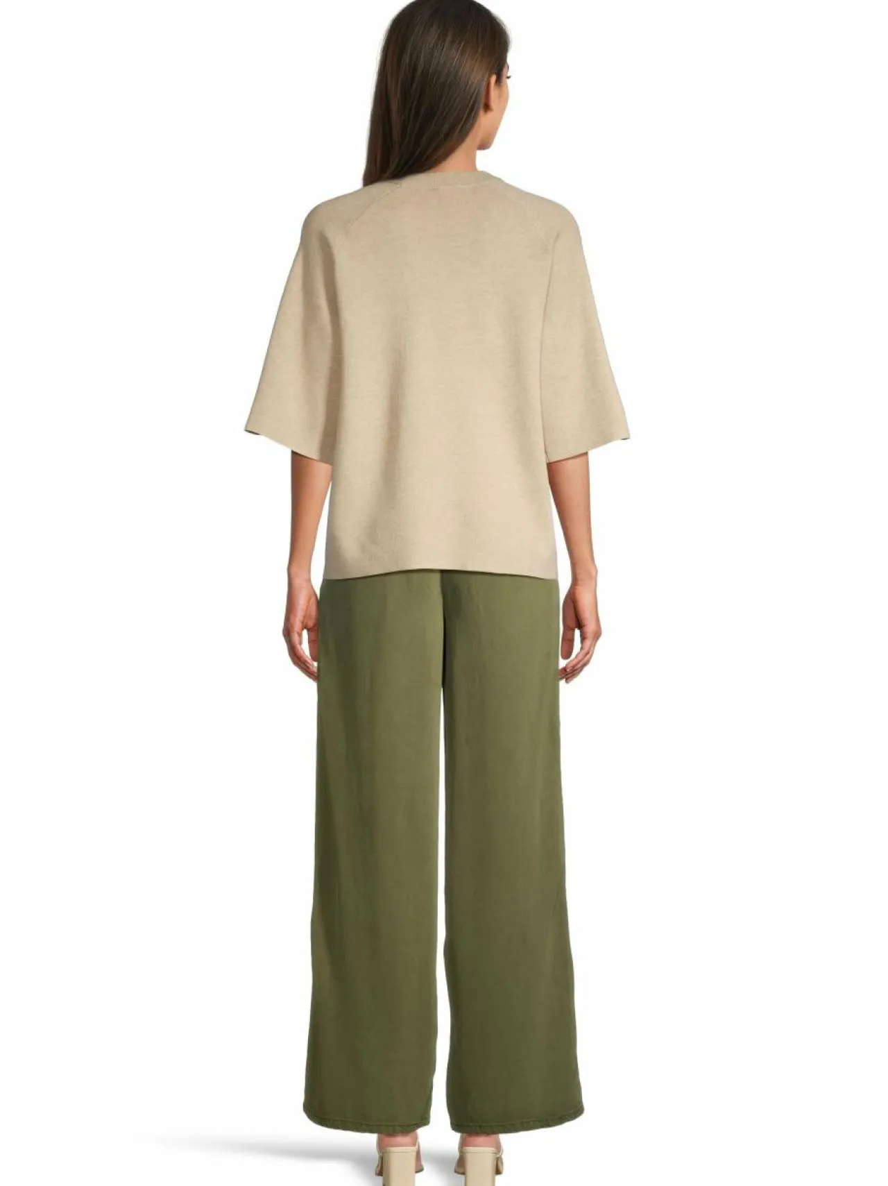 Housut<Object ObjFrame Lisa Wide -housut CAPULET OLIVE DETAIL:COL