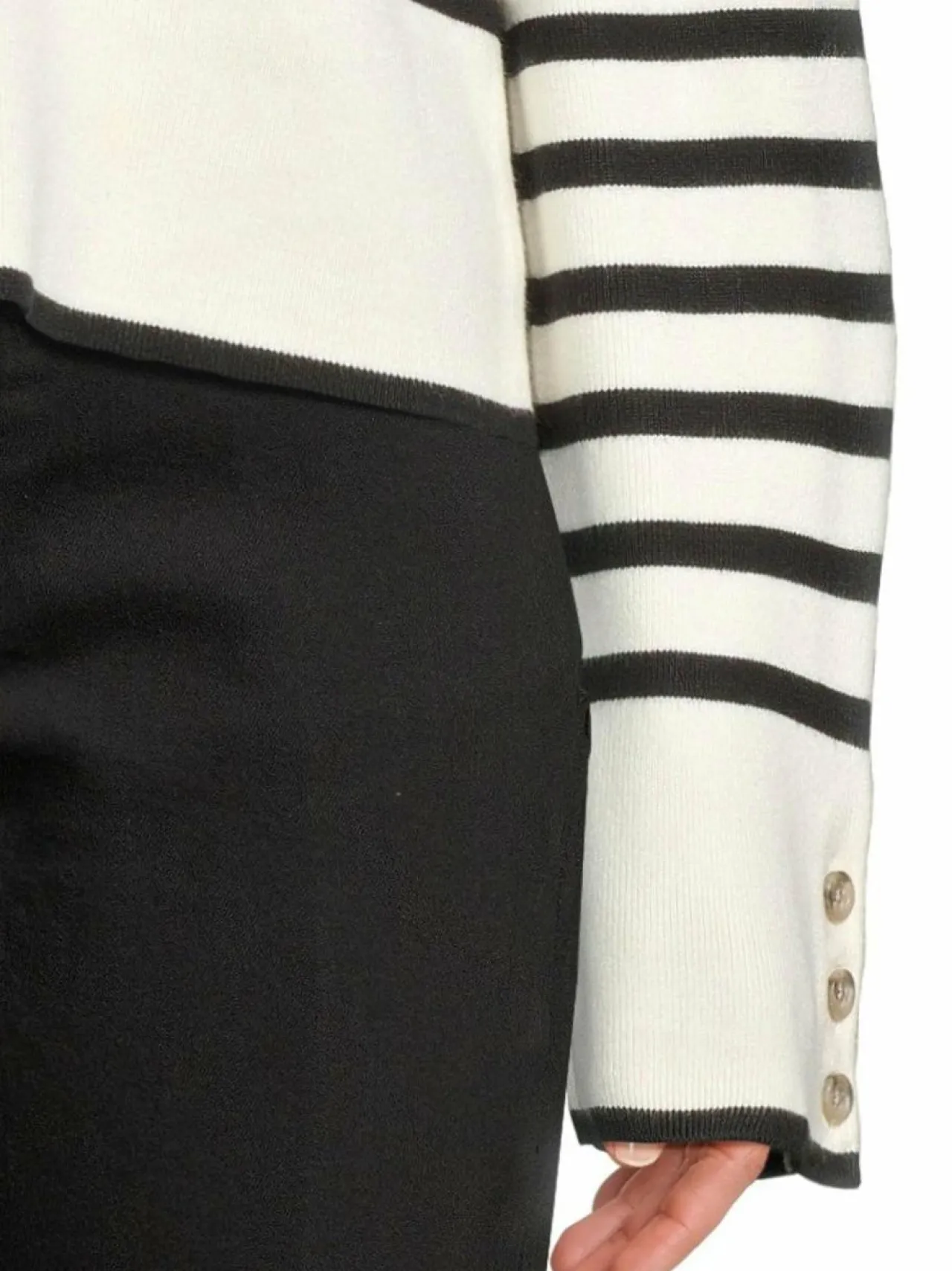 Neuleet<Object ObjViva-neulepusero SANDSHELL STRIPES:BLACK