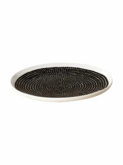 Lautaset & Kulhot<Marimekko Oiva/Räsymatto-lautanen 25 cm VALKOINEN/MUSTA
