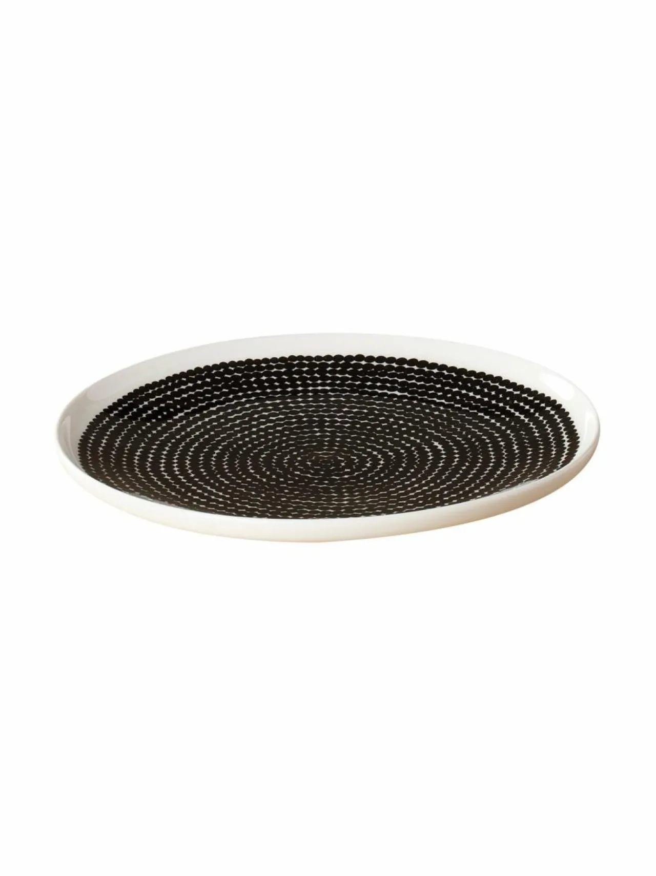 Lautaset & Kulhot<Marimekko Oiva/Räsymatto-lautanen 25 cm VALKOINEN/MUSTA