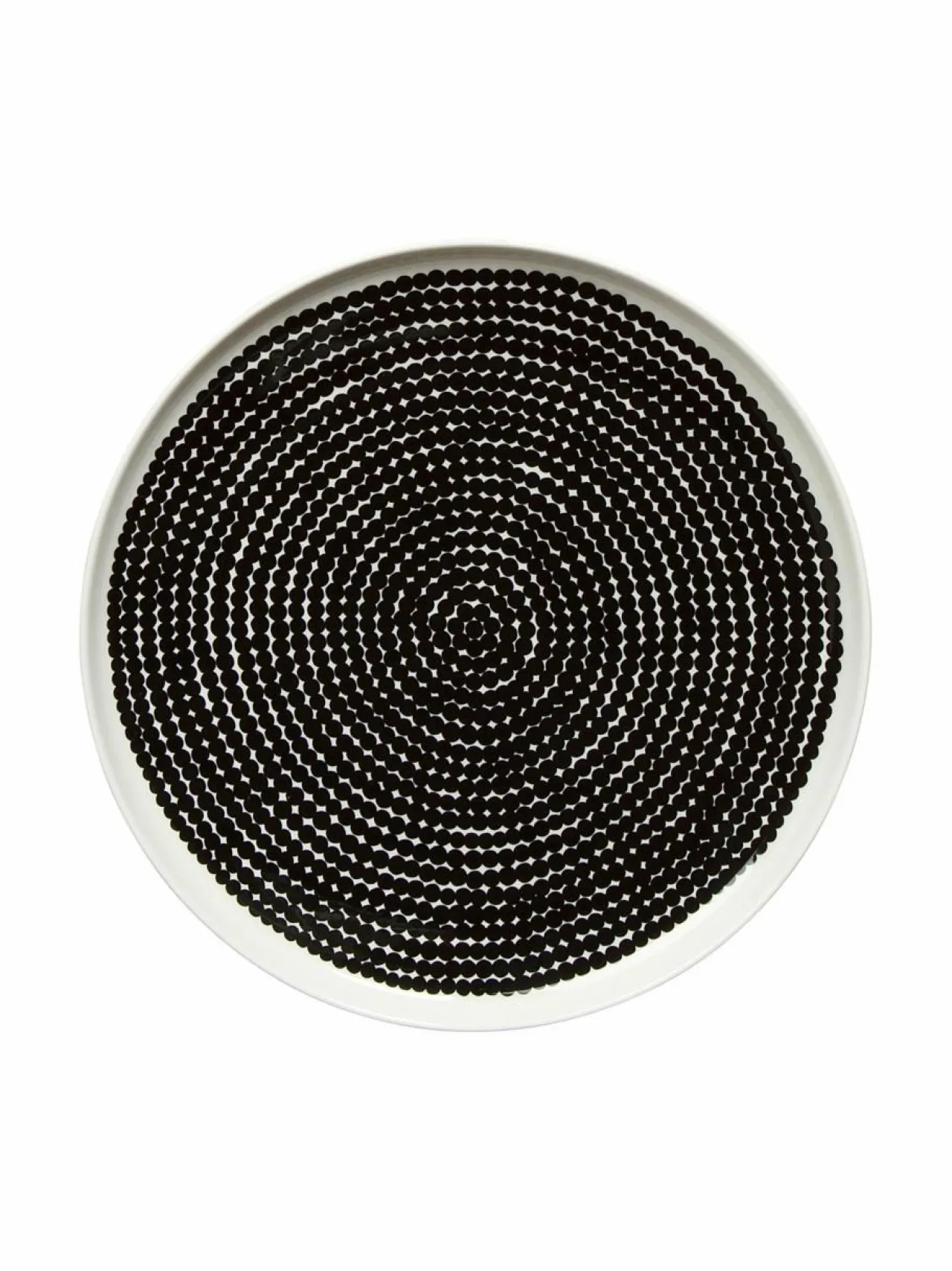 Lautaset & Kulhot<Marimekko Oiva/Räsymatto-lautanen 25 cm VALKOINEN/MUSTA