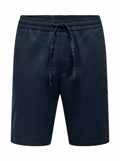 Housut<Only & Sons OnsLinus- puuvilla-pellavashortsit DARK NAVY