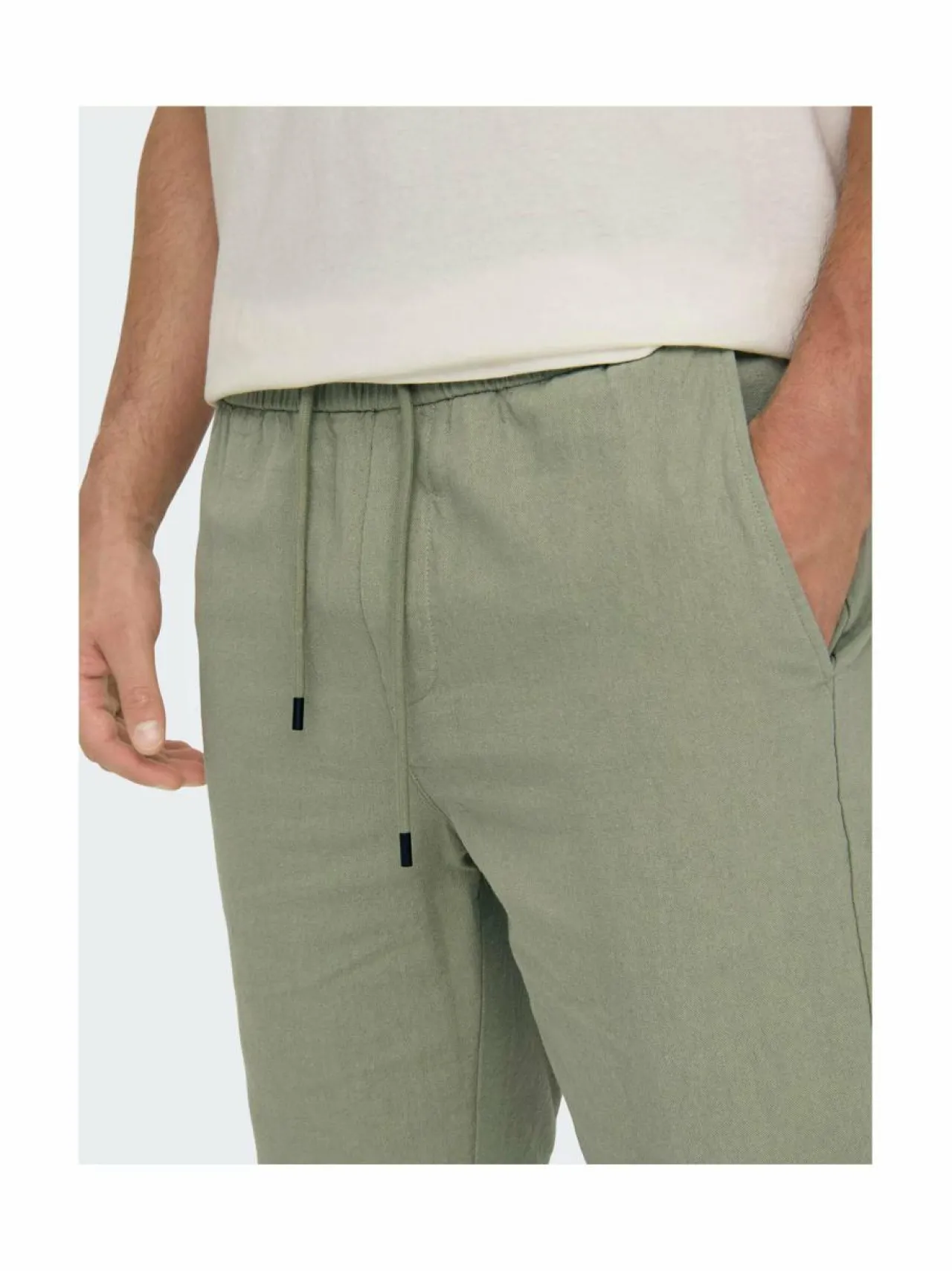 Housut<Only & Sons OnsLinus- puuvilla-pellavashortsit TEA