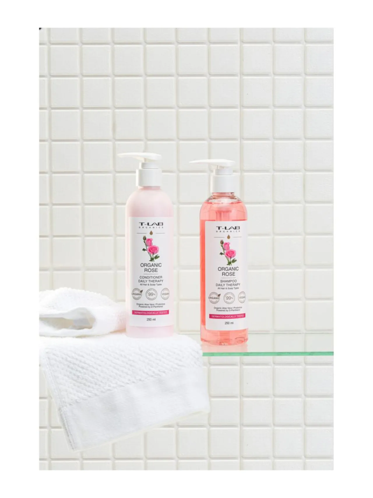 T-LAB Professional Organic Rose Duo Set -hiustenhoitopakkaus, 2 tuotetta^ Hiustenhoitopakkaukset