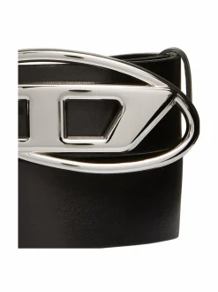 Vyöt<Diesel Oval D Logo -nahkavyö H6528 BLACK/NICKEL